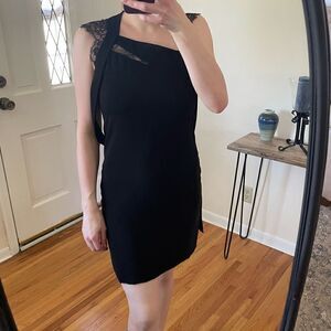 The Kooples Lace Cap Sleeve Mini Dress Black S